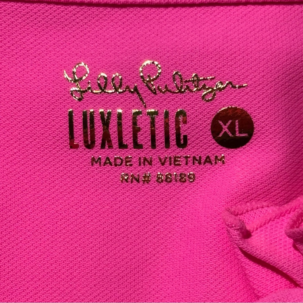 Lilly Pulitzer Luxletic Frida Ruffle Top UPF50+ Women’s size XL Pink Athleisure - Picture 7 of 10